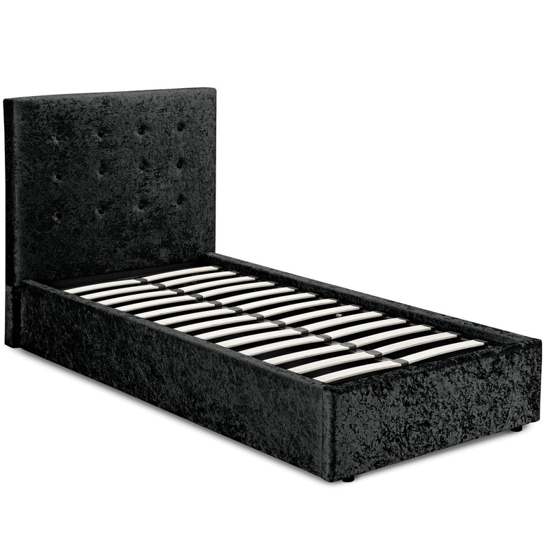 Rimini Crushed Velvet Single Ottoman Bed by Lavishway | Ottoman Beds-37995