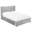 Rimini Crushed Velvet Silver Kingsize Bed by Lavishway | Ottoman Beds-37967