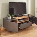 Grey & Oak Finish 2 Door 1 Drawer TV Unit by Lavishway | TV Units Cabinets-43143