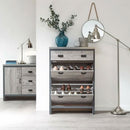 2 Door Grey Shoe Storage Cupboard With Drawer by Lavishway | Shoe Cabinets-43247