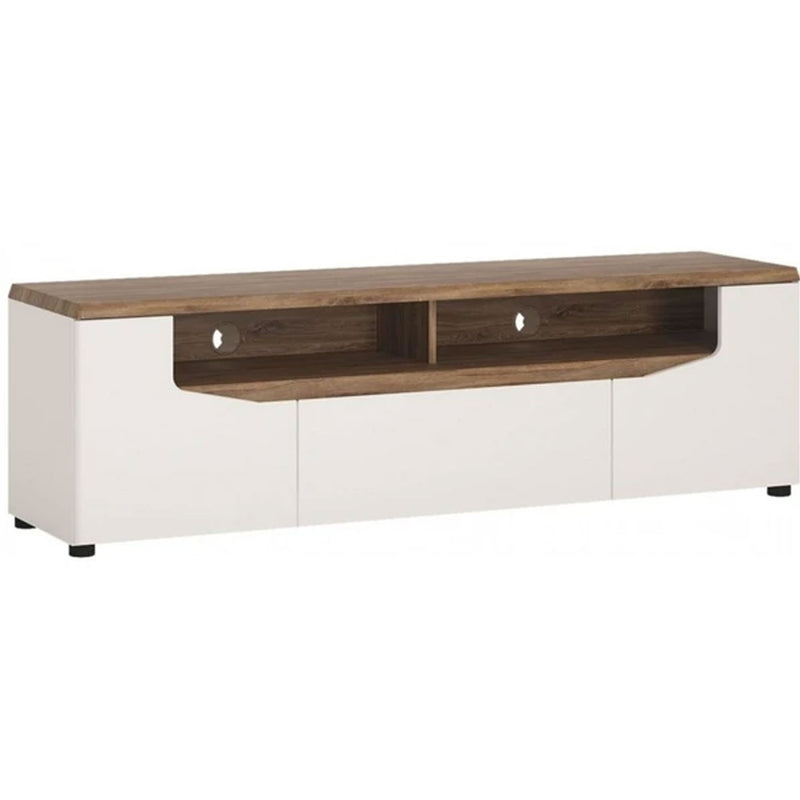 Toledo Oak & High Gloss Wide TV Unit by Lavishway | TV Units Cabinets-44173
