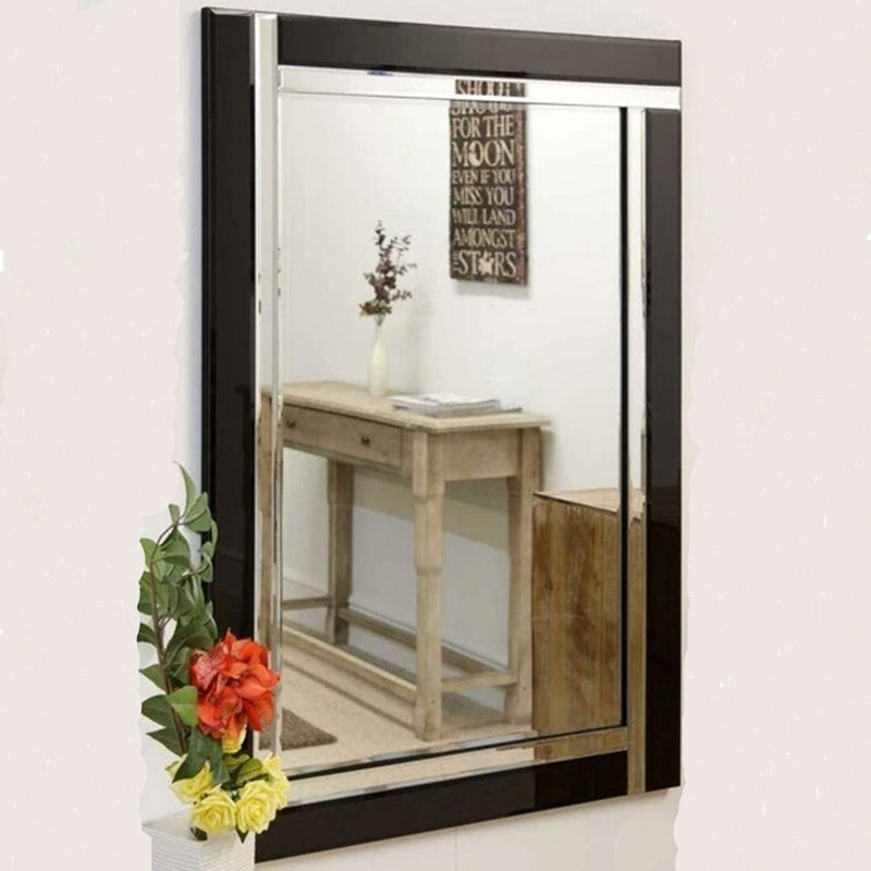 Modern Black Silver Large Mirror by Lavishway | Wall Mirrors-41665