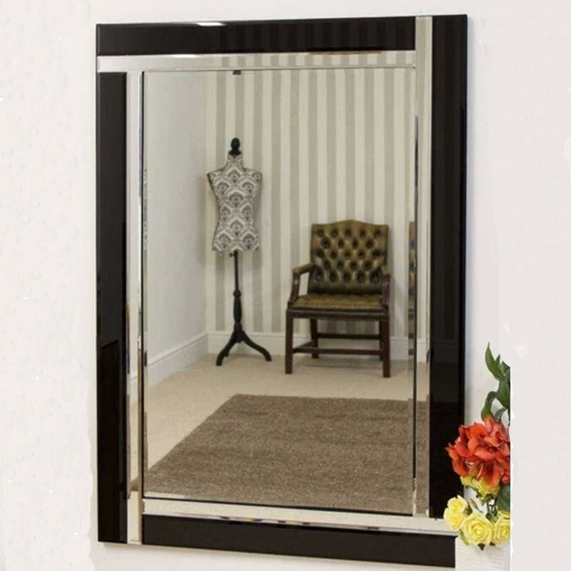 Modern Black Silver Large Mirror by Lavishway | Wall Mirrors-41672