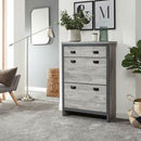 2 Door Grey Shoe Storage Cupboard With Drawer by Lavishway | Shoe Cabinets-43248