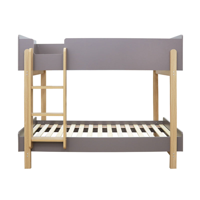 Hero Oak Matt Finish Bunk Bed In White & Grey by Lavishway | Bunk Beds-37959