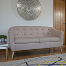 Hudson Beige Fabric 2 Seater Sofa by Lavishway | Fabric Sofas-34852