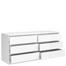 Naia White High Gloss 6 Drawer Chest by Lavishway | Chest Of Drawers-41001