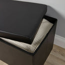Black Faux Leather Storage Bench by Lavishway | Benches & Storage Benches-39389
