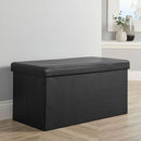 Black Faux Leather Storage Bench by Lavishway | Benches & Storage Benches-39388