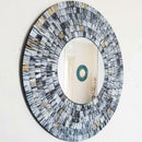 Mosaic Gold Brushed Decorative Round Mirror by Lavishway | Wall Mirrors-41562