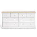 Paris Wooden White & Oak Chest of 8 Drawers by Lavishway | Chest Of Drawers-42157