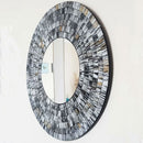 Mosaic Gold Brushed Decorative Round Mirror by Lavishway | Wall Mirrors-41564