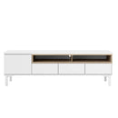 Roomers White and Oak 2 Door 1 Drawer TV Unit by Lavishway | TV Units Cabinets-41196