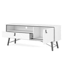 Ry Matt 1 Door 1 Drawer White TV Unit by Lavishway | TV Units Cabinets-41249