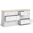 Paris Wooden White & Oak Chest of 8 Drawers by Lavishway | Chest Of Drawers-42155