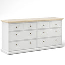 Paris Wooden White & Oak Chest of 8 Drawers by Lavishway | Chest Of Drawers-42156