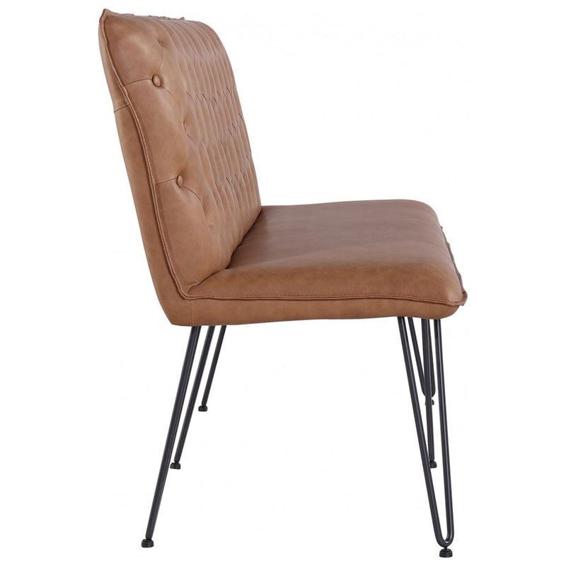 Studded Back Tan Leather Dining Bench by Lavishway | Dining Benches-31414