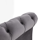 Valentino Grey Velvet Sleigh Bed Frame by Lavishway | Velvet Bed-60585