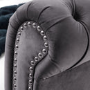 Valentino Grey Velvet Sleigh Bed Frame by Lavishway | Velvet Bed-60588