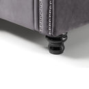 Valentino Grey Velvet Sleigh Bed Frame by Lavishway | Velvet Bed-60586