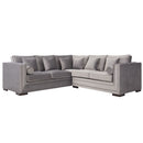 Valiona Silver Corner Sofa Suite by Lavishway | Velvet Sofa-23575