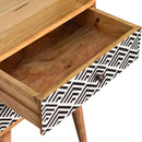 Vector 2 Drawers Screen Printed Bedside Table by Lavishway | Bedside Tables-51952