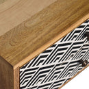 Vector 2 Drawers Screen Printed Bedside Table by Lavishway | Bedside Tables-51954