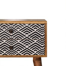 Vector 2 Drawers Screen Printed Bedside Table by Lavishway | Bedside Tables-51953