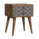 Vector 2 Drawers Screen Printed Bedside Table by Lavishway | Bedside Tables-51950