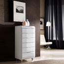 Vega Tall White High Gloss 6 Drawers Chest by Lavishway | Chest Of Drawers-23527