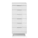Vega Tall White High Gloss 6 Drawers Chest by Lavishway | Chest Of Drawers-23530