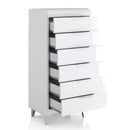 Vega Tall White High Gloss 6 Drawers Chest by Lavishway | Chest Of Drawers-23528