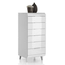 Vega Tall White High Gloss 6 Drawers Chest by Lavishway | Chest Of Drawers-23529