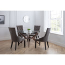 Veneto Grey Velvet Ring Back Dining Chair by Lavishway | Dining Chairs-60565