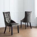 Veneto Grey Velvet Ring Back Dining Chair by Lavishway | Dining Chairs-60558