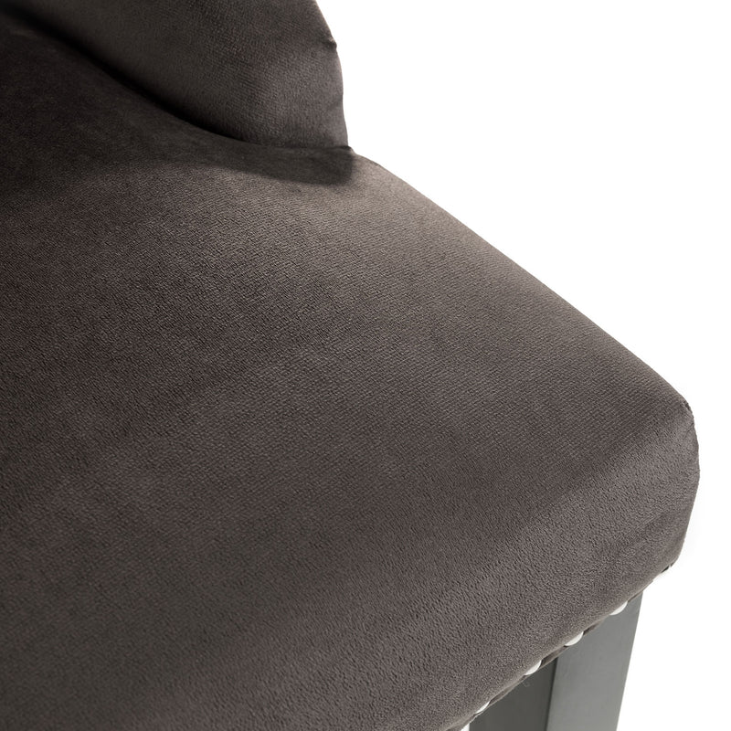 Veneto Grey Velvet Ring Back Dining Chair by Lavishway | Dining Chairs-60564