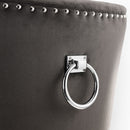 Veneto Grey Velvet Ring Back Dining Chair by Lavishway | Dining Chairs-60561