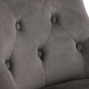 Veneto Grey Velvet Ring Back Dining Chair by Lavishway | Dining Chairs-60562