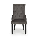 Veneto Grey Velvet Ring Back Dining Chair by Lavishway | Dining Chairs-60560