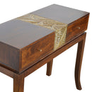 Verandah 2 Drawers Brass Plated Console Table by Lavishway | Hallway Console Table-51921