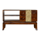 Verandah 2 Drawers Brass Plated Media Unit by Lavishway | TV Units Cabinets-51906