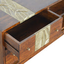 Verandah 2 Drawers Brass Plated Media Unit by Lavishway | TV Units Cabinets-51907