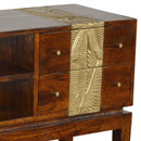 Verandah 2 Drawers Brass Plated Media Unit by Lavishway | TV Units Cabinets-51908