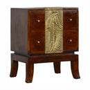 Verandah Brass Plated Bedside Table by Lavishway | Bedside Tables-51942