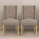 Verona Linen Fabric Dining Chair Set of 2 by Lavishway | Dining Chairs-33485