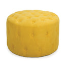 Verona Small Round Sunny Yellow Pouffe by Lavishway | Stools & Pouffes-37502