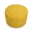 Verona Small Round Sunny Yellow Pouffe by Lavishway | Stools & Pouffes-37504