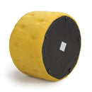 Verona Small Round Sunny Yellow Pouffe by Lavishway | Stools & Pouffes-37503