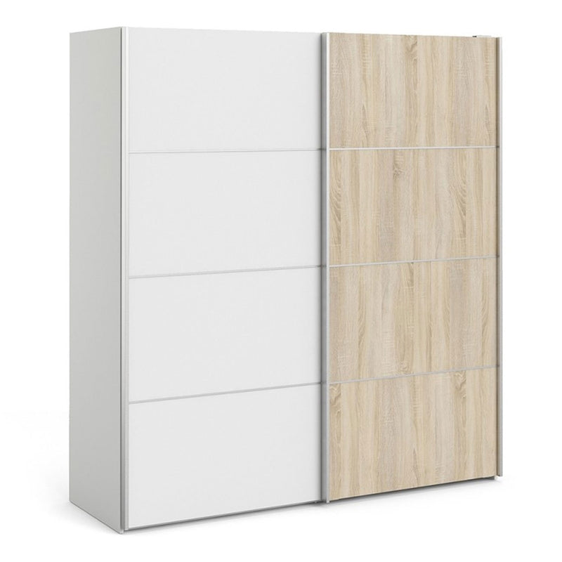 Verona Truffle Oak Finish Sliding Wardrobe by Lavishway | Wardrobe-28645