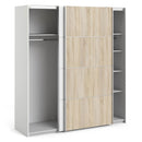 Verona Truffle Oak Finish Sliding Wardrobe by Lavishway | Wardrobe-28650